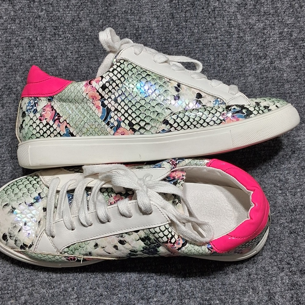 Nature Breeze Snake Skin Fashion Sneakers Womens Size 8 Pink Iridescent - Picture 5 of 9